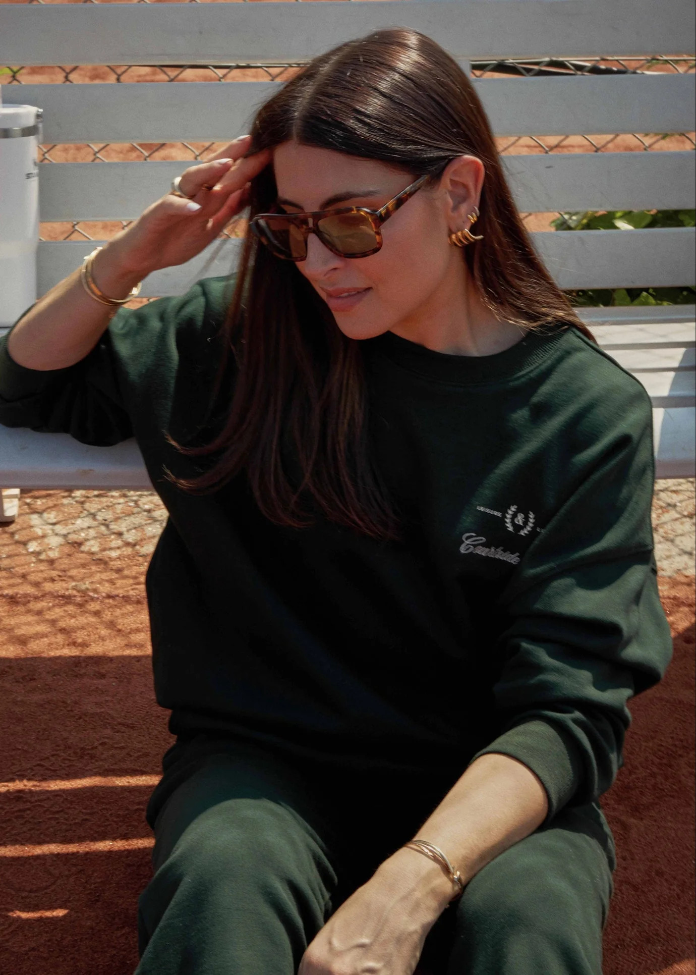 COURTSIDE CLUB CREWNECK JUMPER - DARK GREEN | WAT The Brand