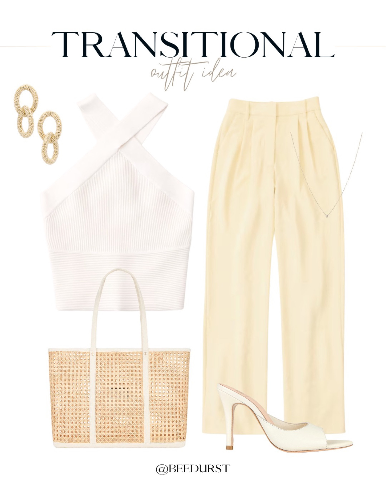 Abercrombie LTK sale, code AFLTK, Revolve, transitional spring outfit, spring outfit idea, linen pants, spring pants, pastel pants, heeled sandals, rattan bag, rattan purse, rattan tote bag, beaded earrings, statement earrings, halter top, dainty necklace #LTKitbag

#LTKstyletip #LTKshoecrush #LTKSale
