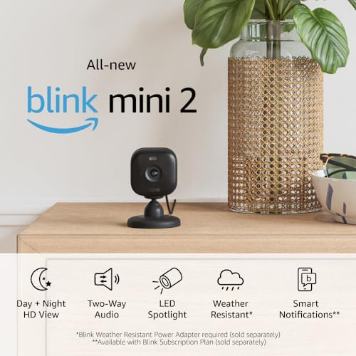 All-new Blink Mini 2 — Plug-in smart security camera, HD night view in color, built-in spotligh... | Amazon (US)