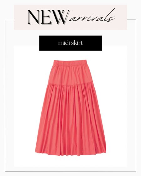 How pretty is the coral color of this midi skirt for spring?!😍