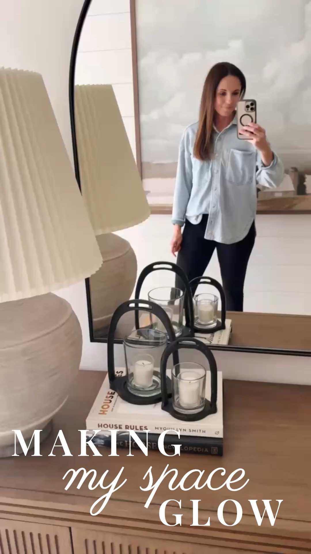 Soft flickers of candlelight, layered textures, and furniture pieces that feel both timeless and inviting 🕯️🤎 I styled this corner with a mix of warm wood tones, stacked coffee table books, sleek glass lanterns, and an art piece that ties it all together beautifully. It’s those little details—like a lit candle or a well-placed mirror—that instantly elevate a space and make it feel like home 🏡 #porcheandco #homestyling #modernclassicstyle #decorwithsoul #cozycorners #candlelightdecor #interiorstylingideas

Do you want to bring our dreamy Modern Classic style interior design into your own home? 🏡 You’re in luck! Reserve our Online Interior Design packages today -> https://porcheandco.com/edesign ✨ We can’t wait to work with you & design your home with #porcheandco



#LTKOver40 #LTKStyleTip #LTKHome