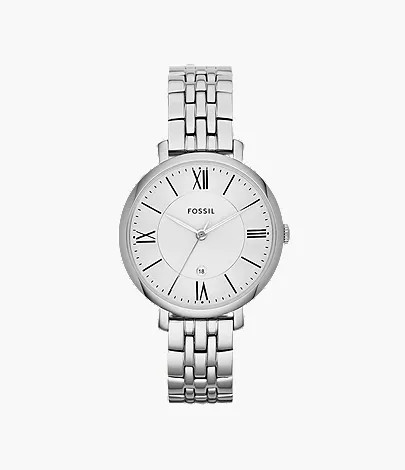 Jacqueline Three-Hand Date Stainless Steel Watch | Fossil (US)