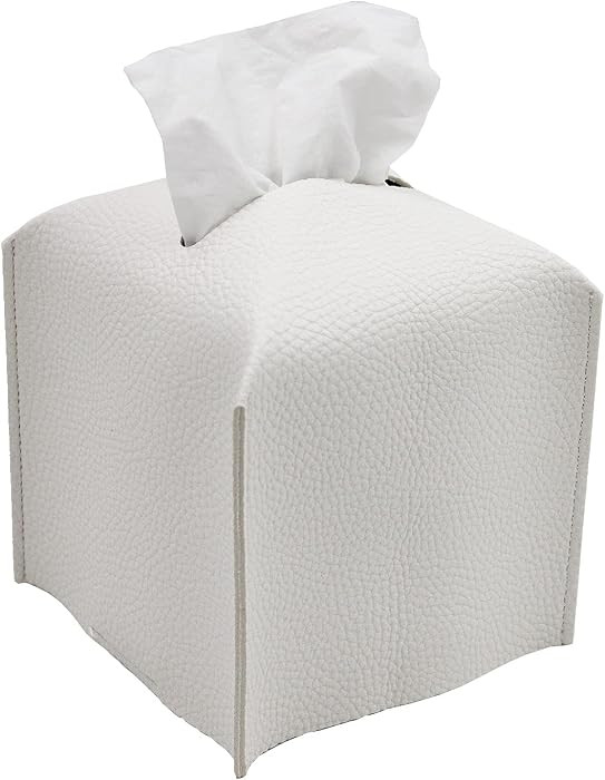 Tissue Box Cover, Square Decorative PU Leather Tissue Box Holder Modern Tissue Case Facial Paper ... | Amazon (US)