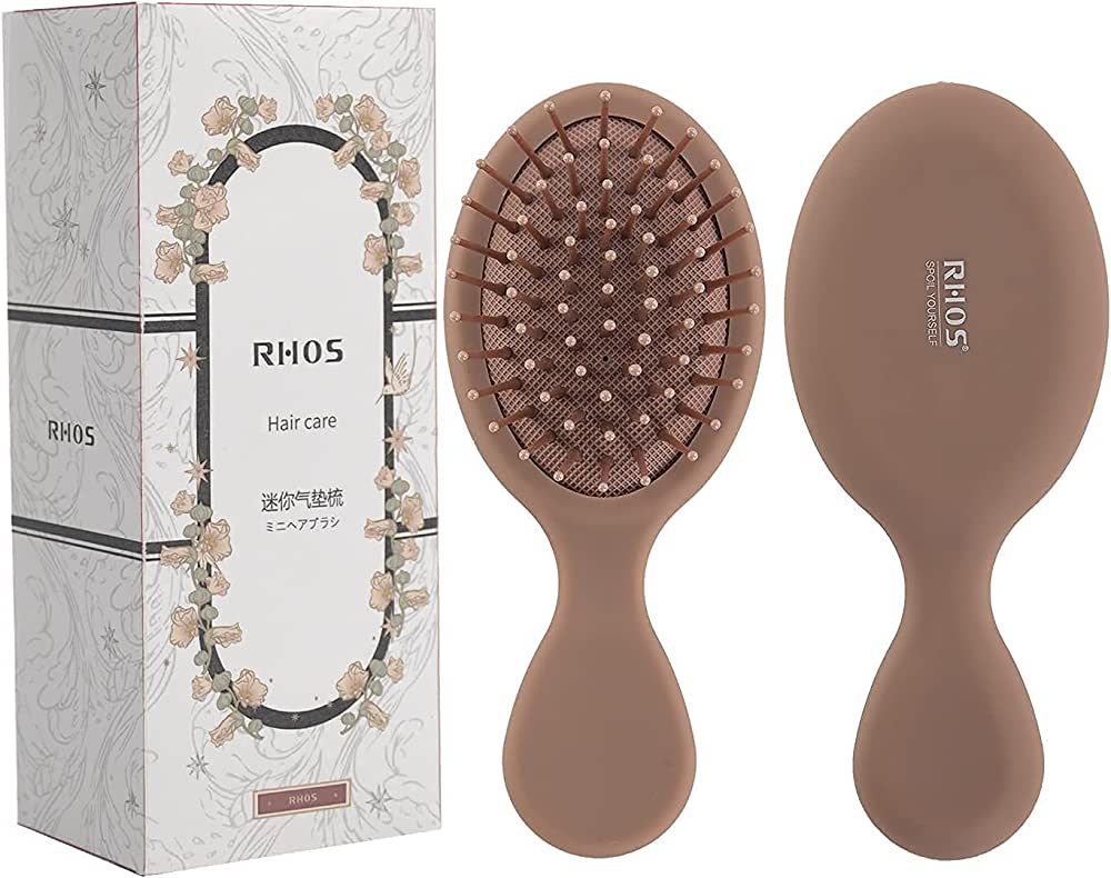 RHOS Mini Travel Hair Brush for Women/Men/Kids - Pocket Detangler Brush for Wet and Dry Hair - Tr... | Amazon (US)
