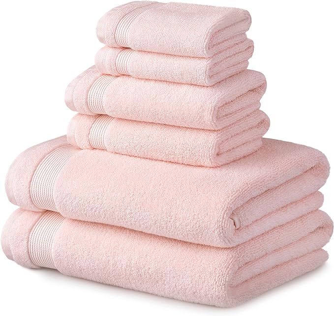 MARTHA STEWART 100% Cotton Bath Towels Set Of 6 Piece, 2 Bath Towels, 2 Hand Towels, 2 Washcloths... | Amazon (US)