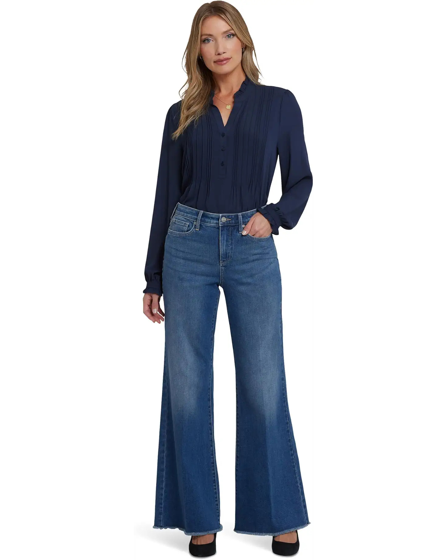 Women's NYDJ Mia Palazzo Jeans Frayed Hems | Zappos