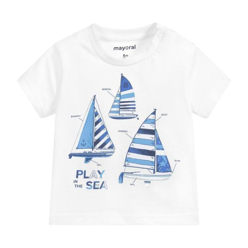 Mayoral Sailing Graphic T-Shirt, White | Maisonette