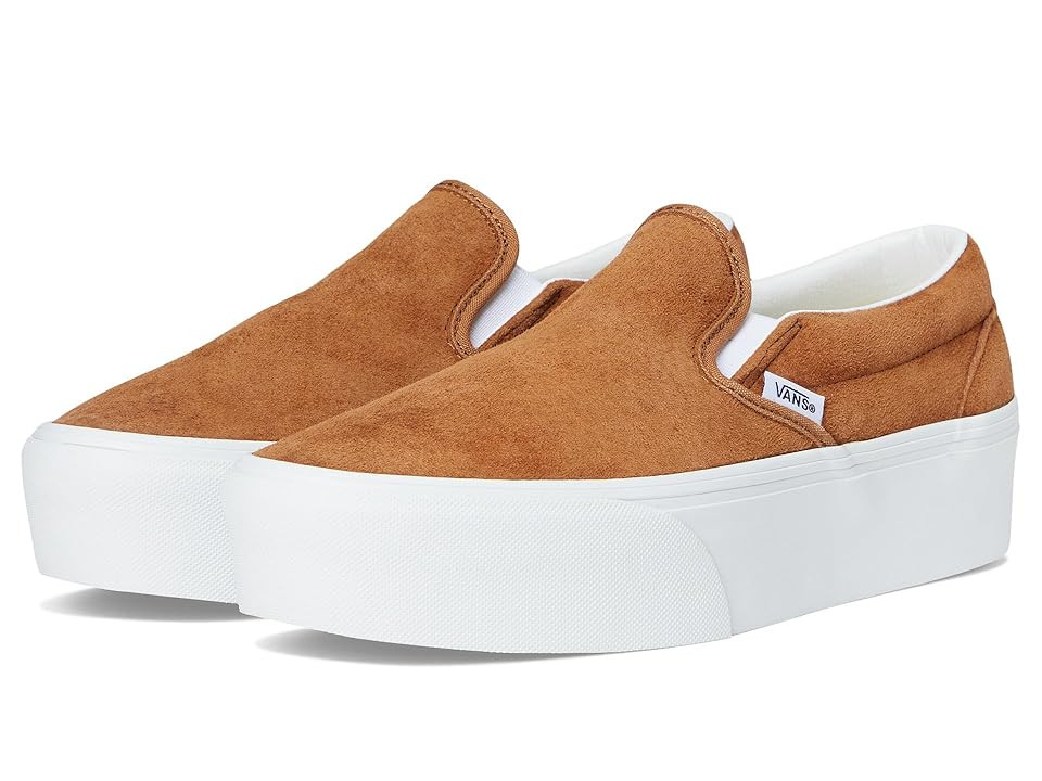 Vans Classic Slip-On Stackform Men's Shoes Nubuck Chipmunk : 8.5 D - Medium, Canvas | Zappos