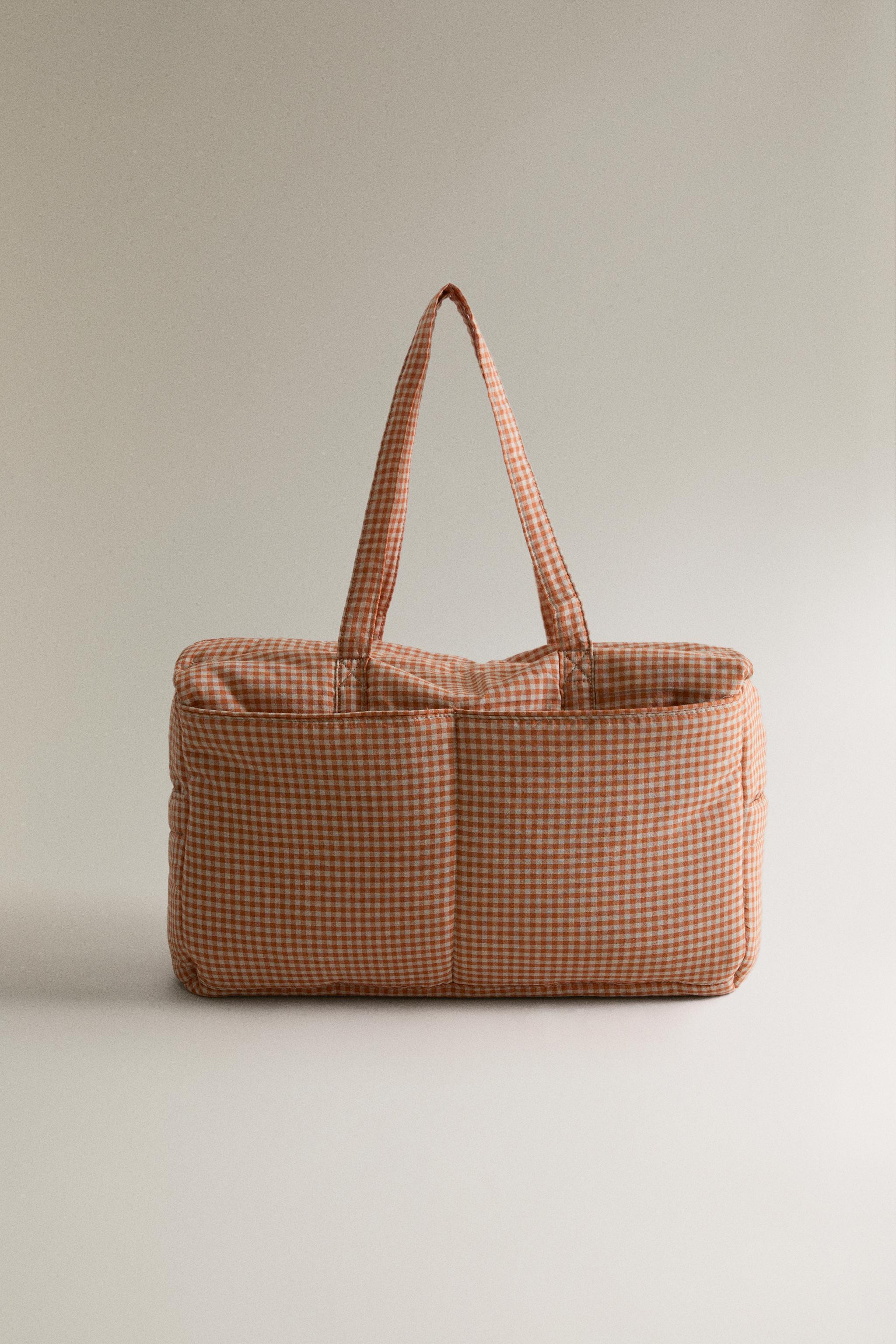 GINGHAM COTTON MATERNITY BAG | Zara UK