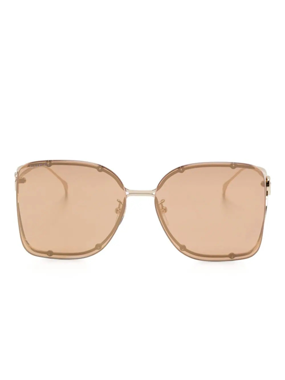 Gucci Eyewear oversize-frame sunglasses - Gold | Farfetch Global