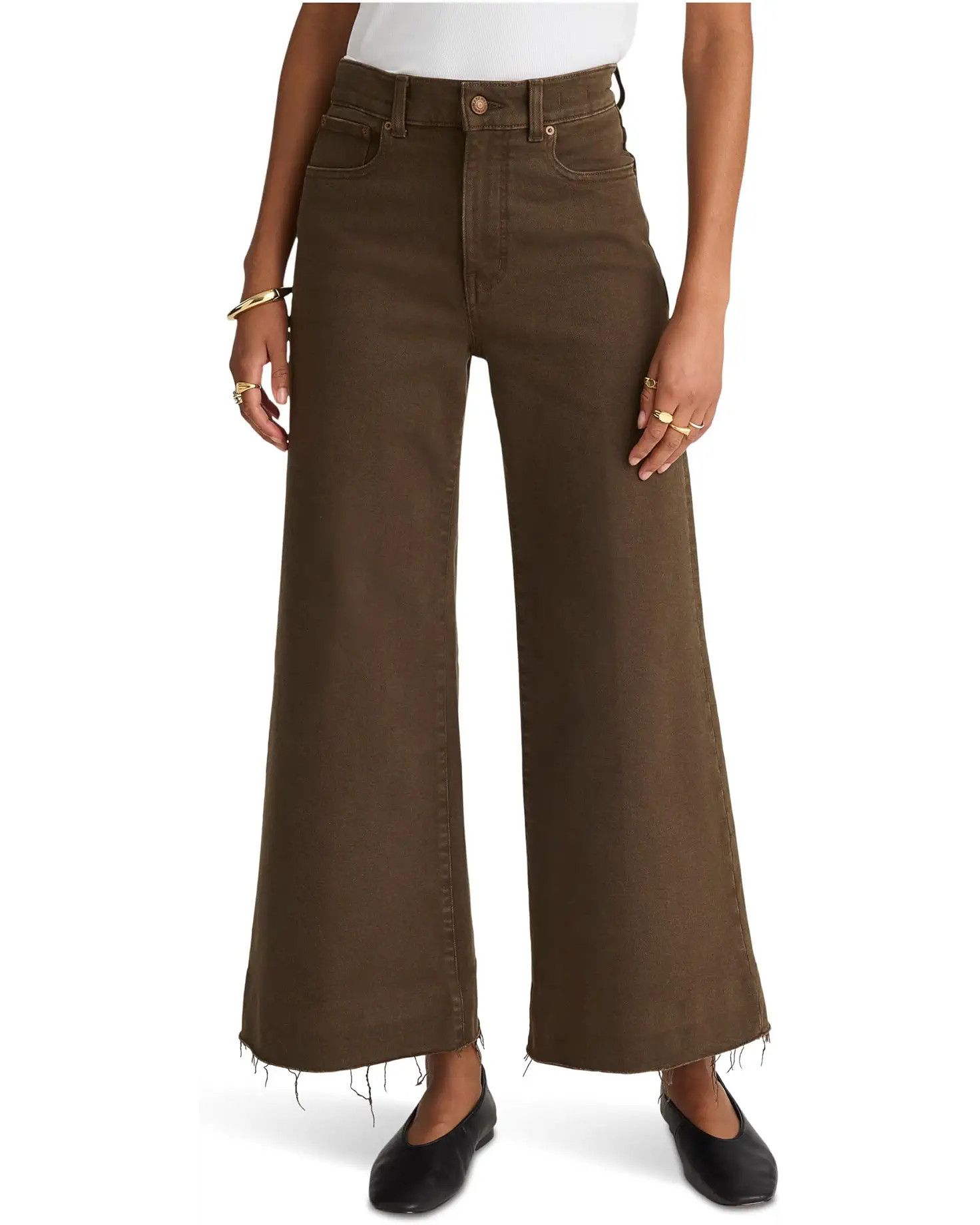 Flared Wide-Leg Crop Jean in Dark Mocha | Zappos