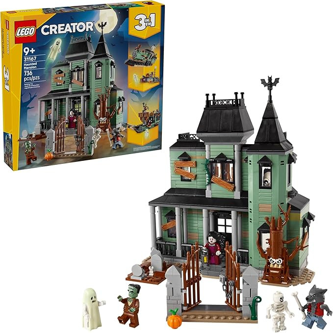 LEGO Creator 3 in 1 Haunted Mansion Building Toy for Kids - Halloween Building Blocks & Learning ... | Amazon (US)