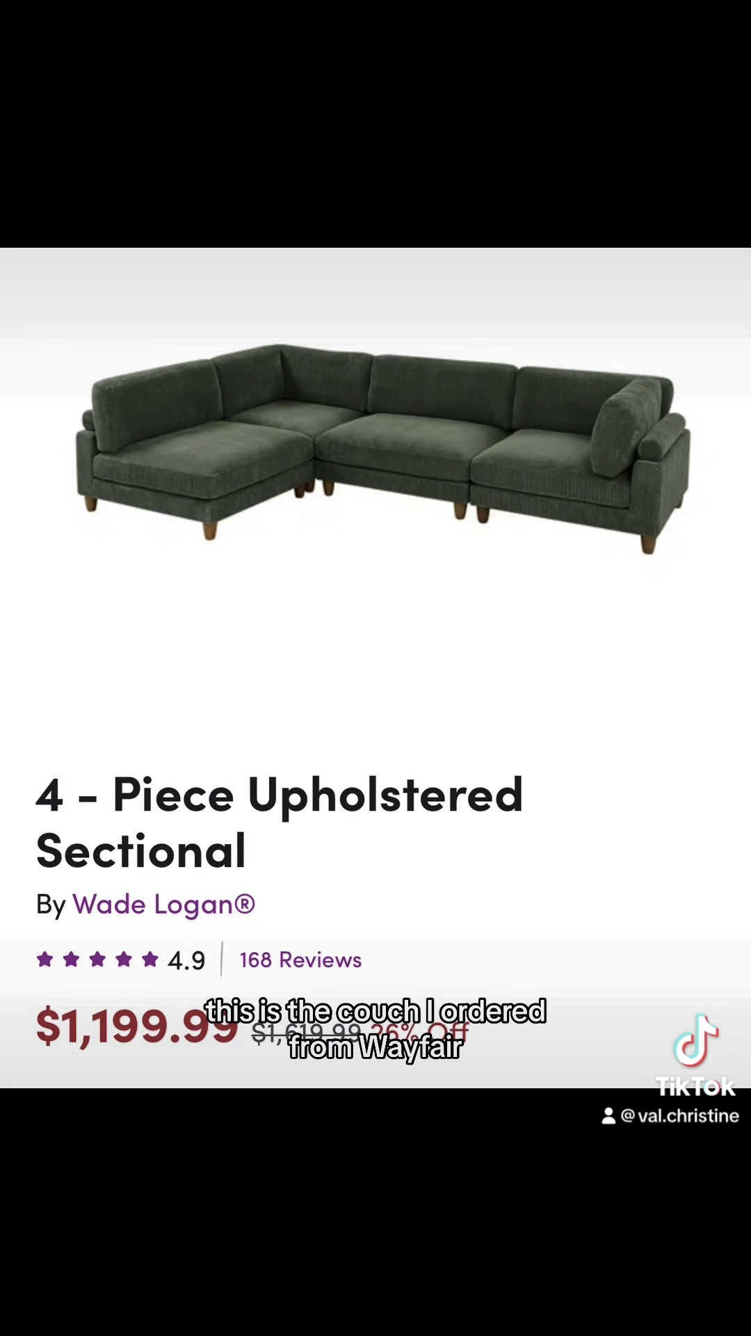 WAYFAIR GREEN SECTIONAL COUCH

#LTKFind #LTKSale