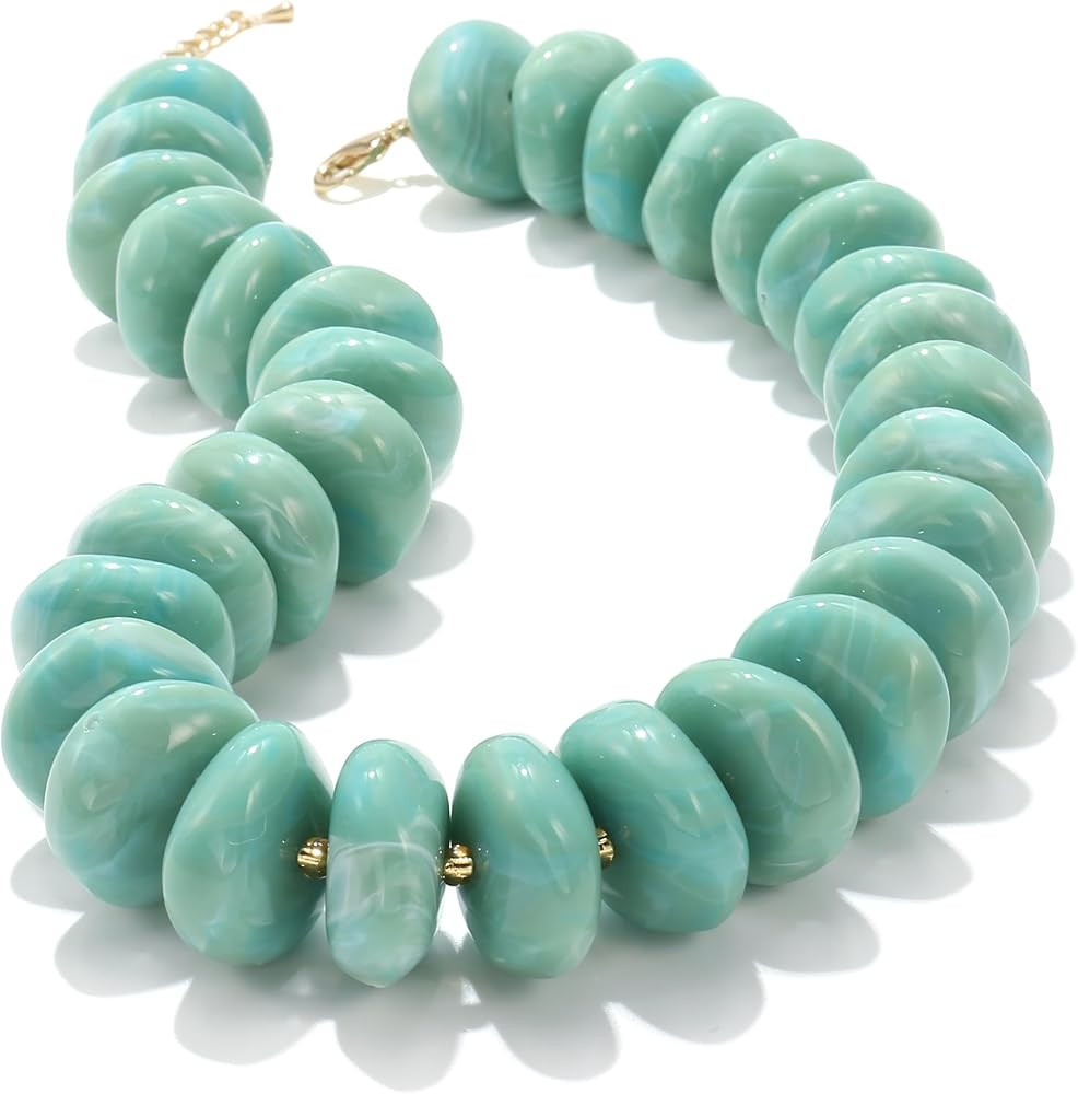 CONRAN KREMIX Colorful Chunky Beaded Necklace for Women,Large Acrylic Bead Choker Statement Neckl... | Amazon (US)