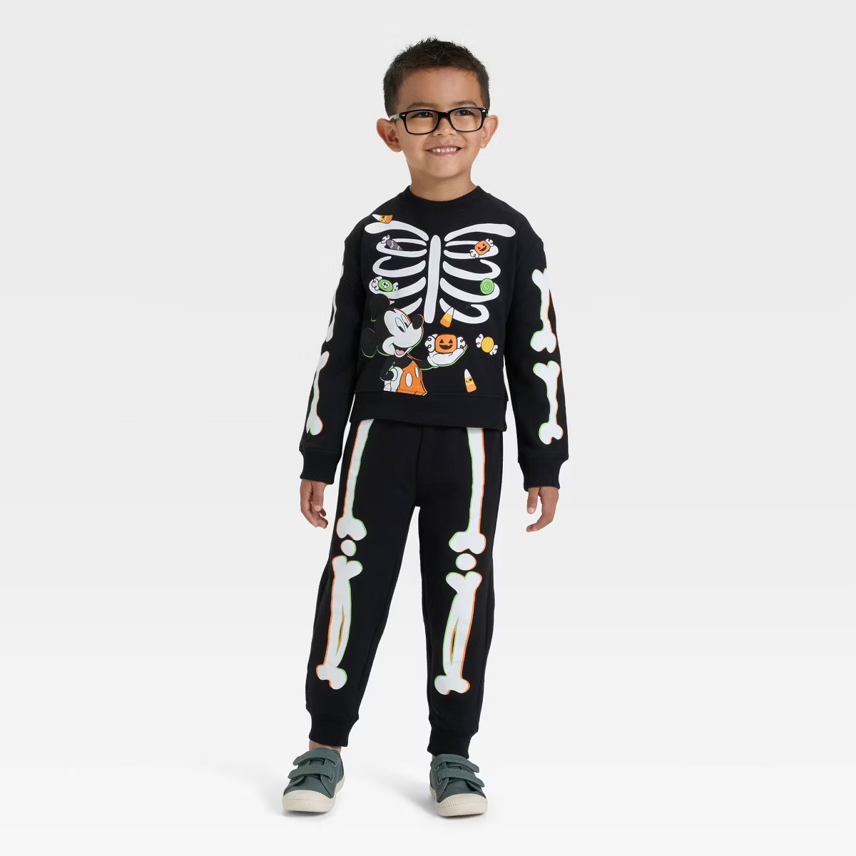 Toddler Boys' Disney Mickey Mouse Halloween Fleece Sweatshirt & Pants Set - Black | Target