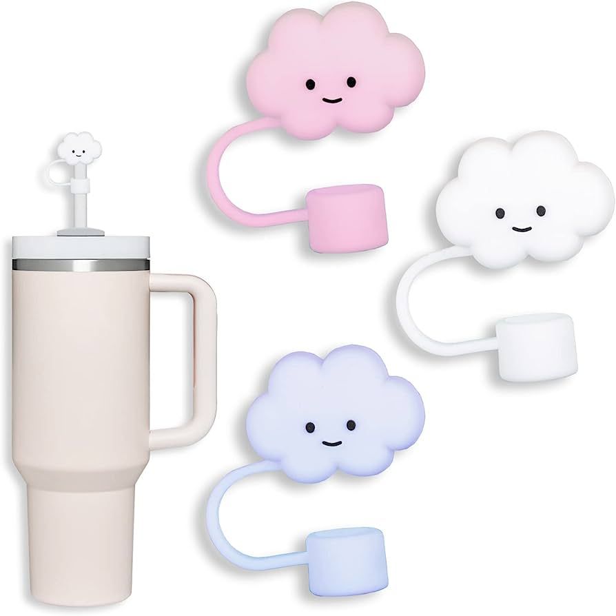 3 Pack Compatible with Stanley 30&40 Oz Tumbler, 10mm Cloud Shape Straw Covers Cover, Cute Silico... | Amazon (US)