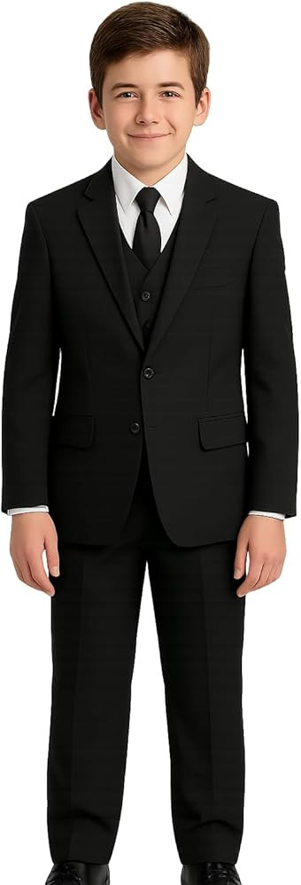 Avery Hill Boys Formal 5 Piece Suit with Shirt and Vest | Amazon (US)
