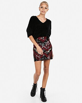 Sequin Mini Skirt | Express