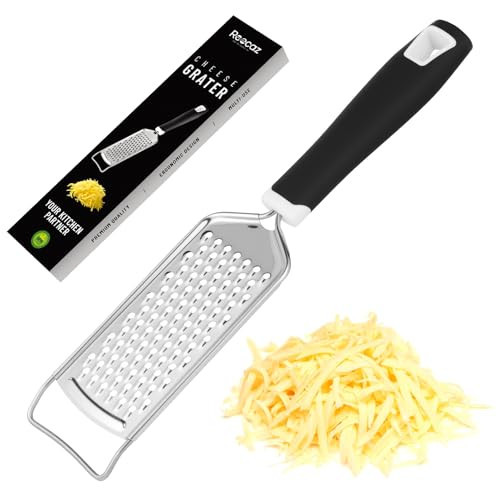 Handheld Cheese Grater & Cheese Shredder – Stainless Steel, Rust-Proof, Non-Slip Handle, Durable Flat Grater for Parmesan, Chocolate, Spices, Vegetables & More – Multi-Purpose & Easy to Clean. | Amazon (US)