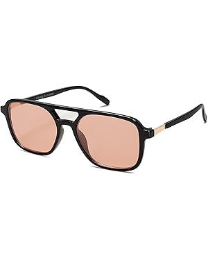 SOJOS Retro Aviator Sunglasses for Women Men,Trendy Rectangle Womens Mens Shades Sun Glasses SJ22... | Amazon (US)