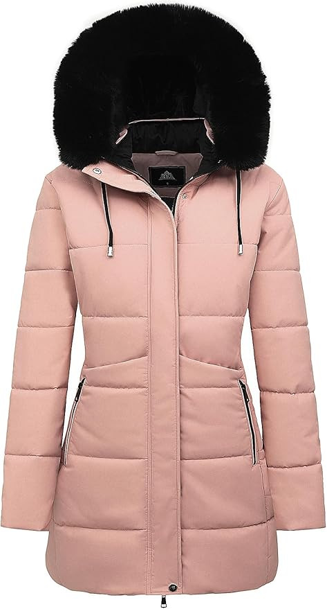 MOERDENG Women's Winter Puffer Coat Thicken Fleece Lined Down Jacket Waterproof Faux Fur Detachab... | Amazon (US)