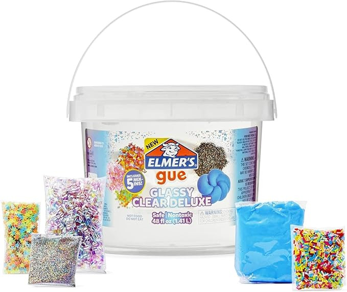 Elmer's Gue Premade Includes 5 Sets of Slime Add-ins, 3 Lb. Bucket, Glassy Clear | Amazon (US)