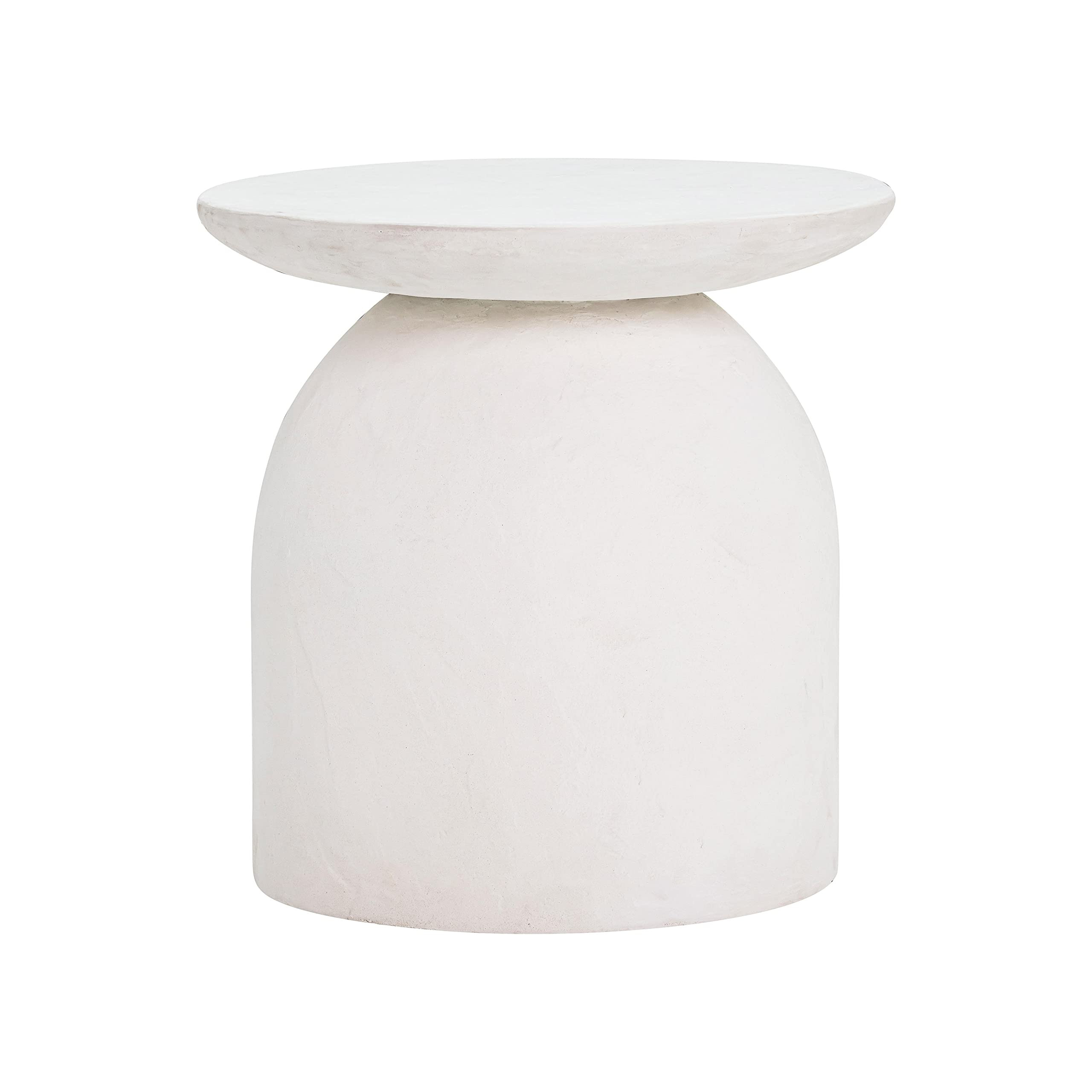 Aloe White Textured Concrete Indoor/Outdoor Round Side Table | Amazon (US)