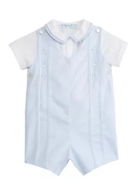 Feltman Brothers Baby Boys 2 Piece Nautical Shortall, Blue, 6 Months | Belk