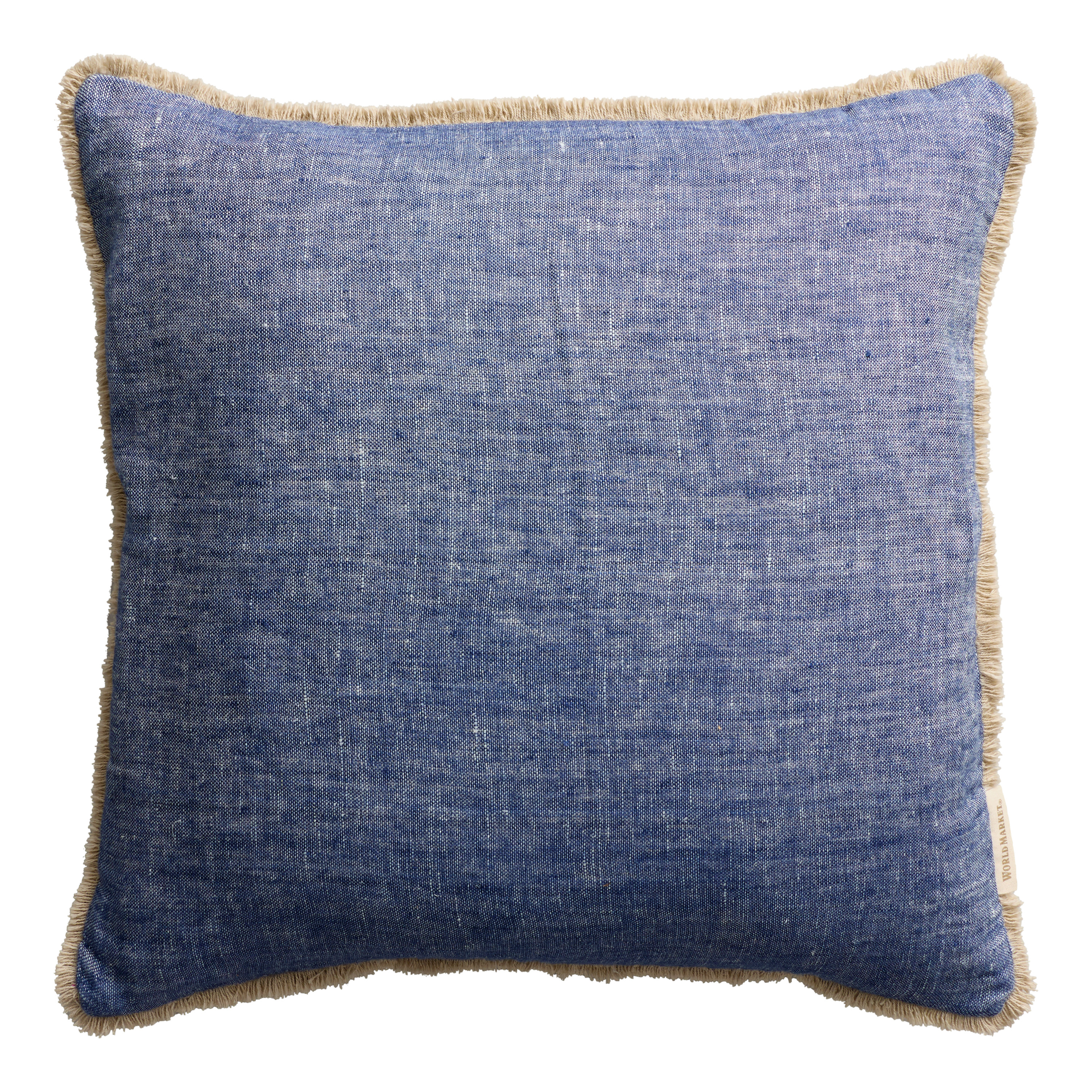 Solid Linen Fringe Throw Pillow | World Market