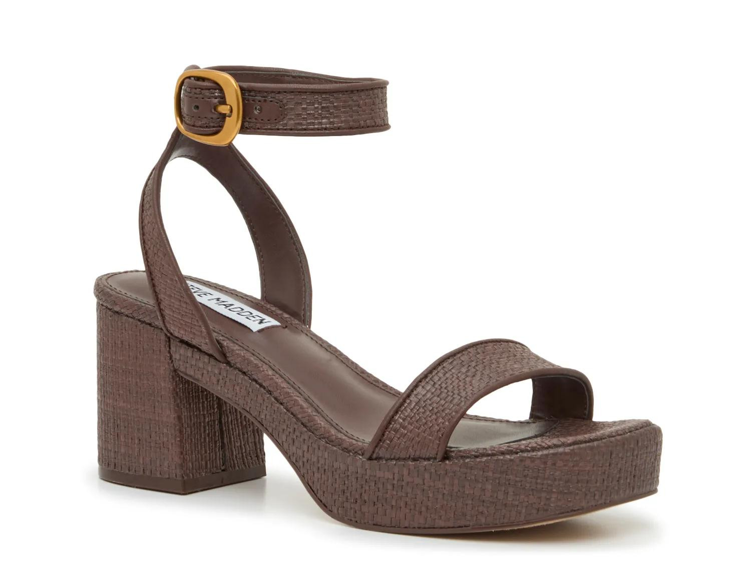 Steve Madden Ivee Platform Sandal | Women's | Dark Brown | Size 9 | Sandals | Ankle Strap | DSW