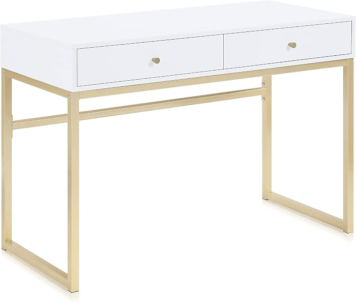 BELLEZE Modern 42 Inch Makeup Vanity Dressing Table or Home Office Computer Laptop Writing Desk w... | Amazon (US)