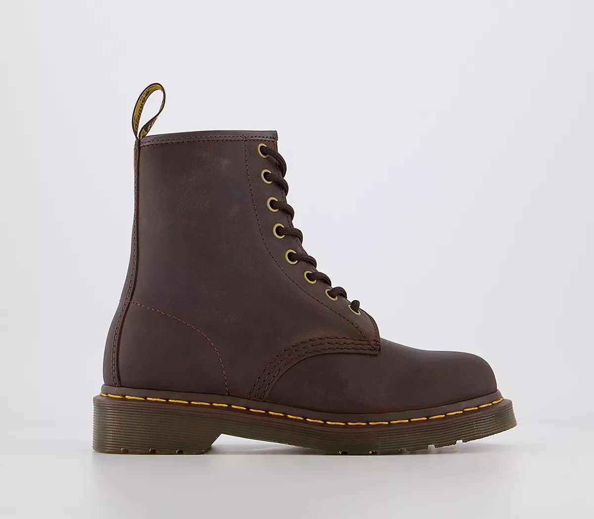 Dr. Martens
								8 Eyelet Lace Up Boots
								Dark Brown Crazy Horse | OFFICE London (UK)