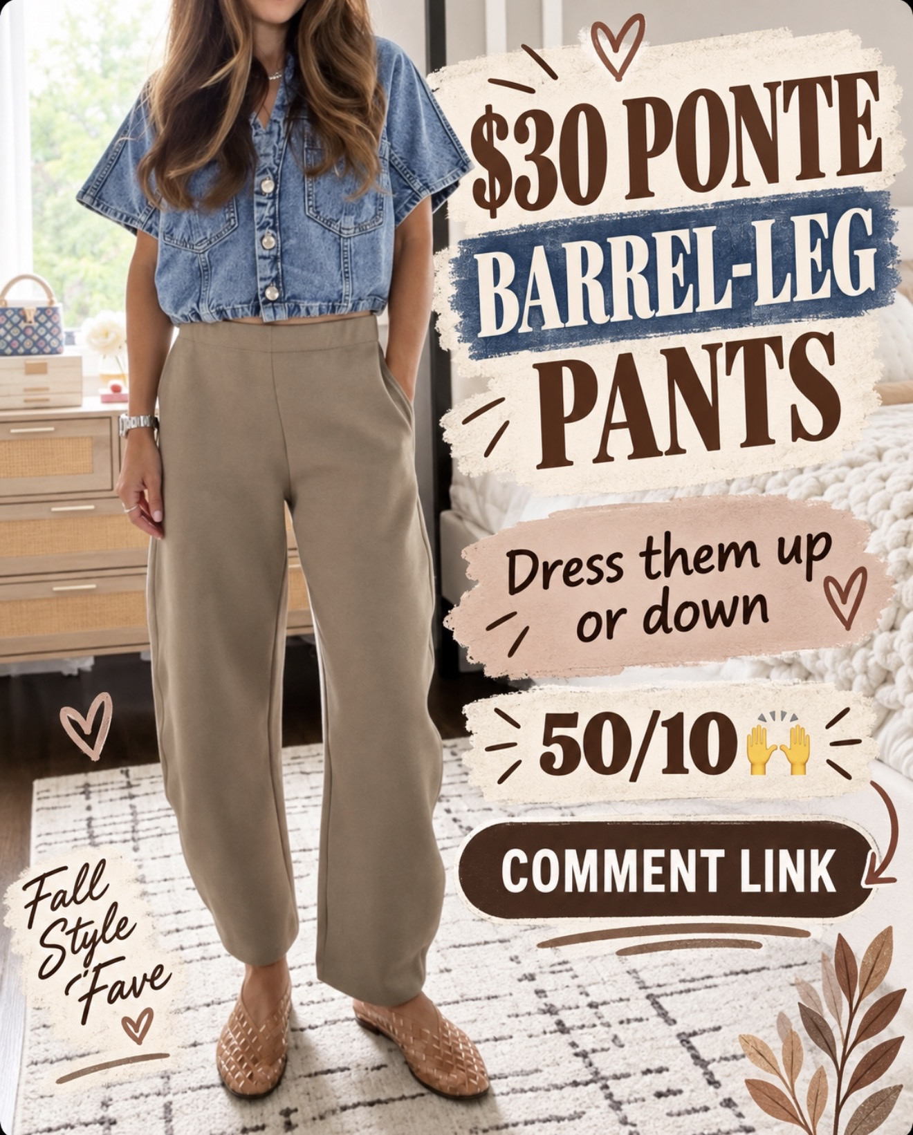 These $30 ponte barrel-leg pants are a 50/10 😍 So comfortable, so flattering and easy to dress up or down! Comment LINK and I’ll send them to you 🔗

#LTKOver40 #LTKootd #LTKmomlife