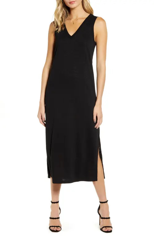 PAIGE Sage Midi Tank Dress in Black at Nordstrom, Size Small | Nordstrom