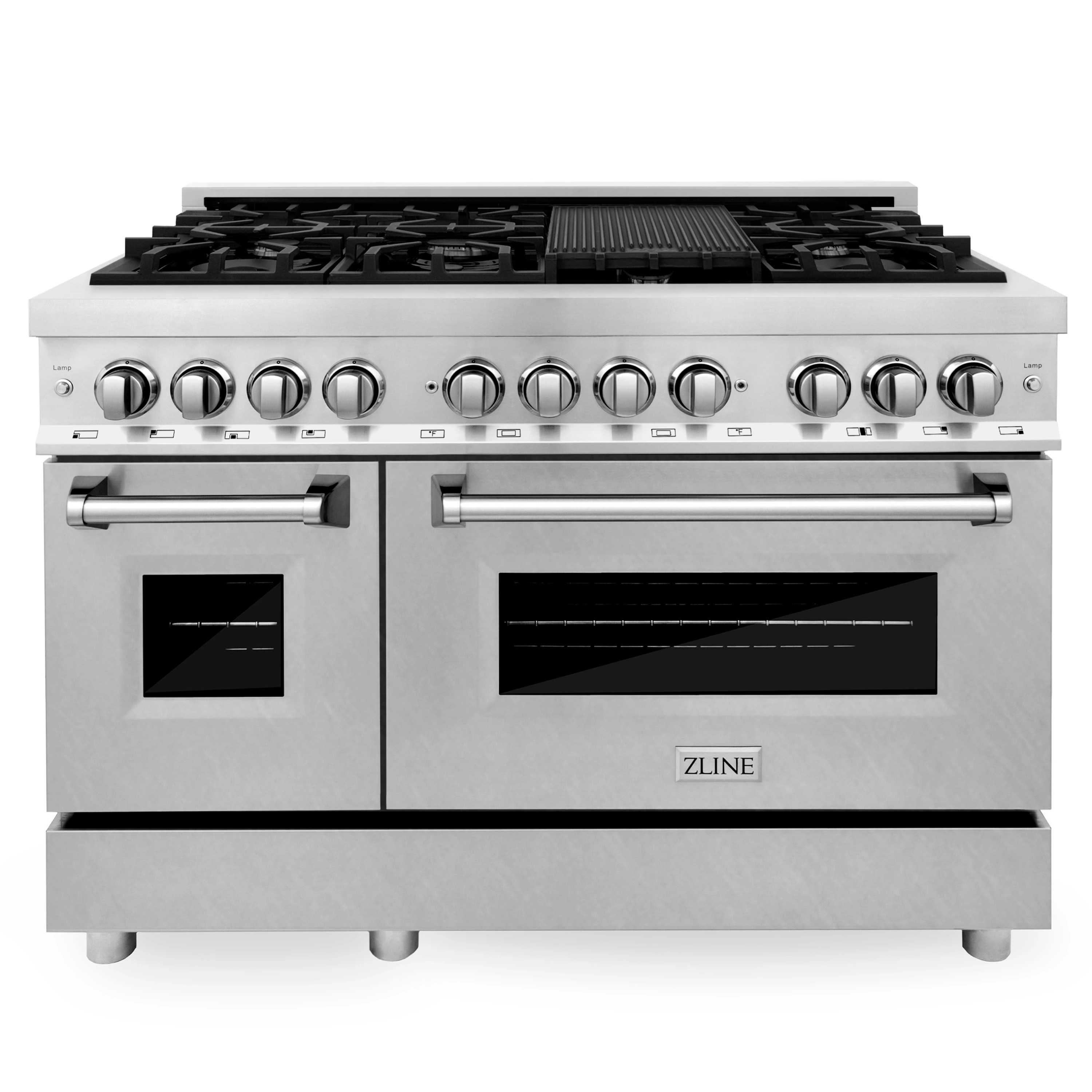 ZLINE KITCHEN & BATH Legacy 48-in 4.2-cu ft / 1.8-cu ft Convection Oven Freestanding Double Oven Dual Fuel Range ( Satin Stainless Steel ) | RA-SN-48 | Lowe's