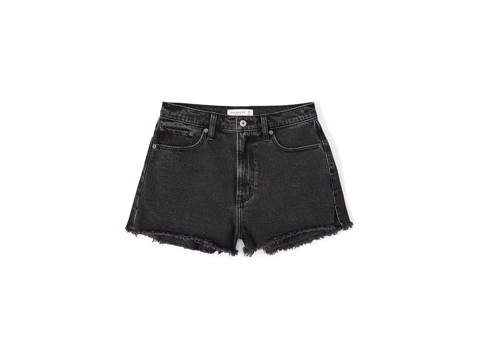 Abercrombie & Fitch Curve Love High Rise Mom Short (Black) Women's Clothing | Zappos