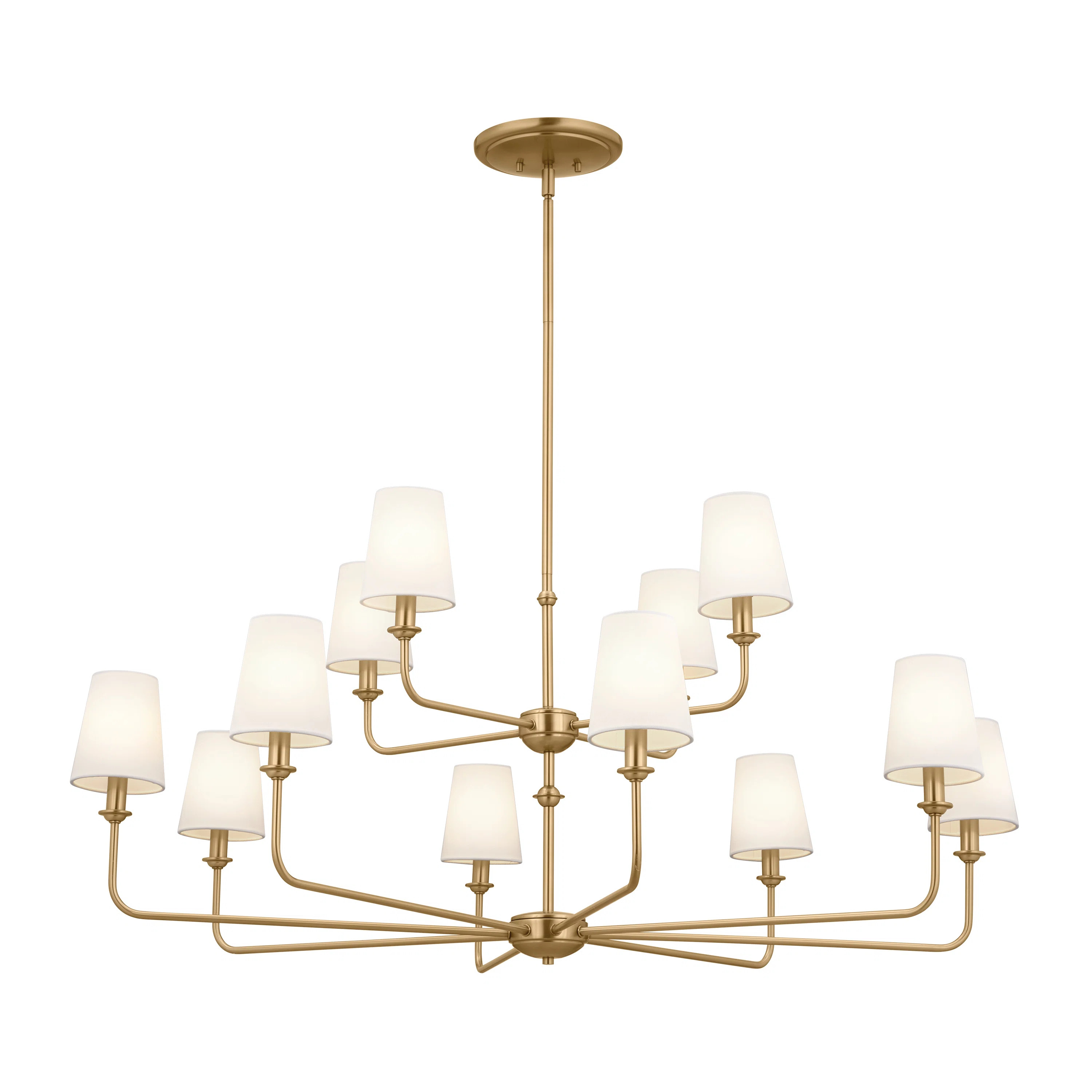 12 - Light Steel Dimmable Tiered Chandelier | Wayfair North America
