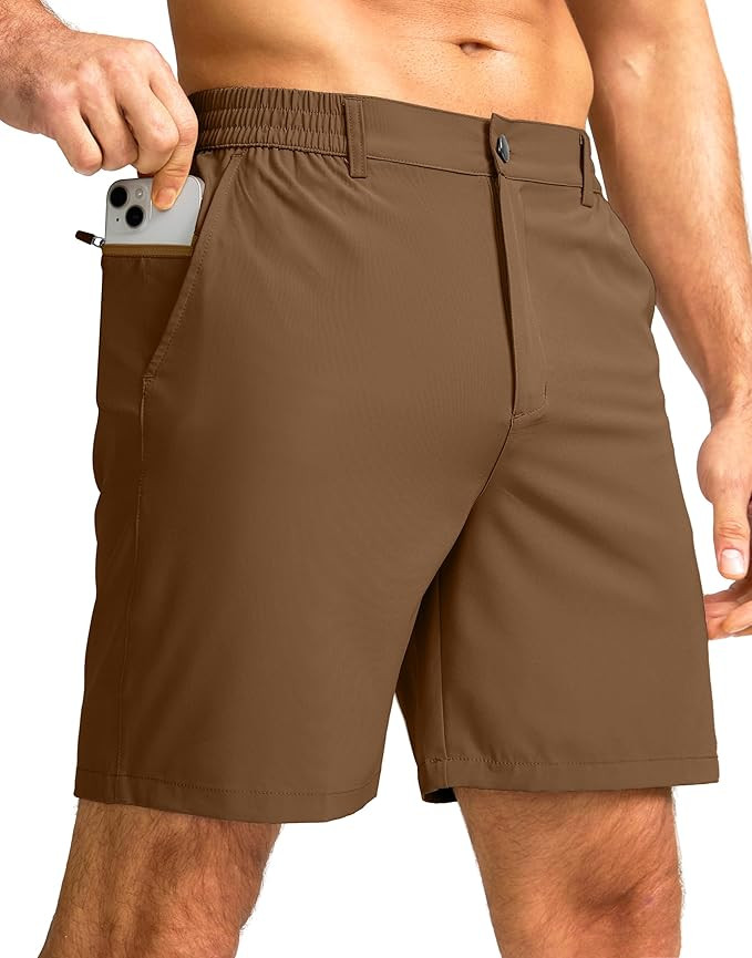 Men's Casual Shorts 7" Lightweight Golf Shorts for Men Stretch with 3 Pockets Quick Dry Breathabl... | Amazon (US)