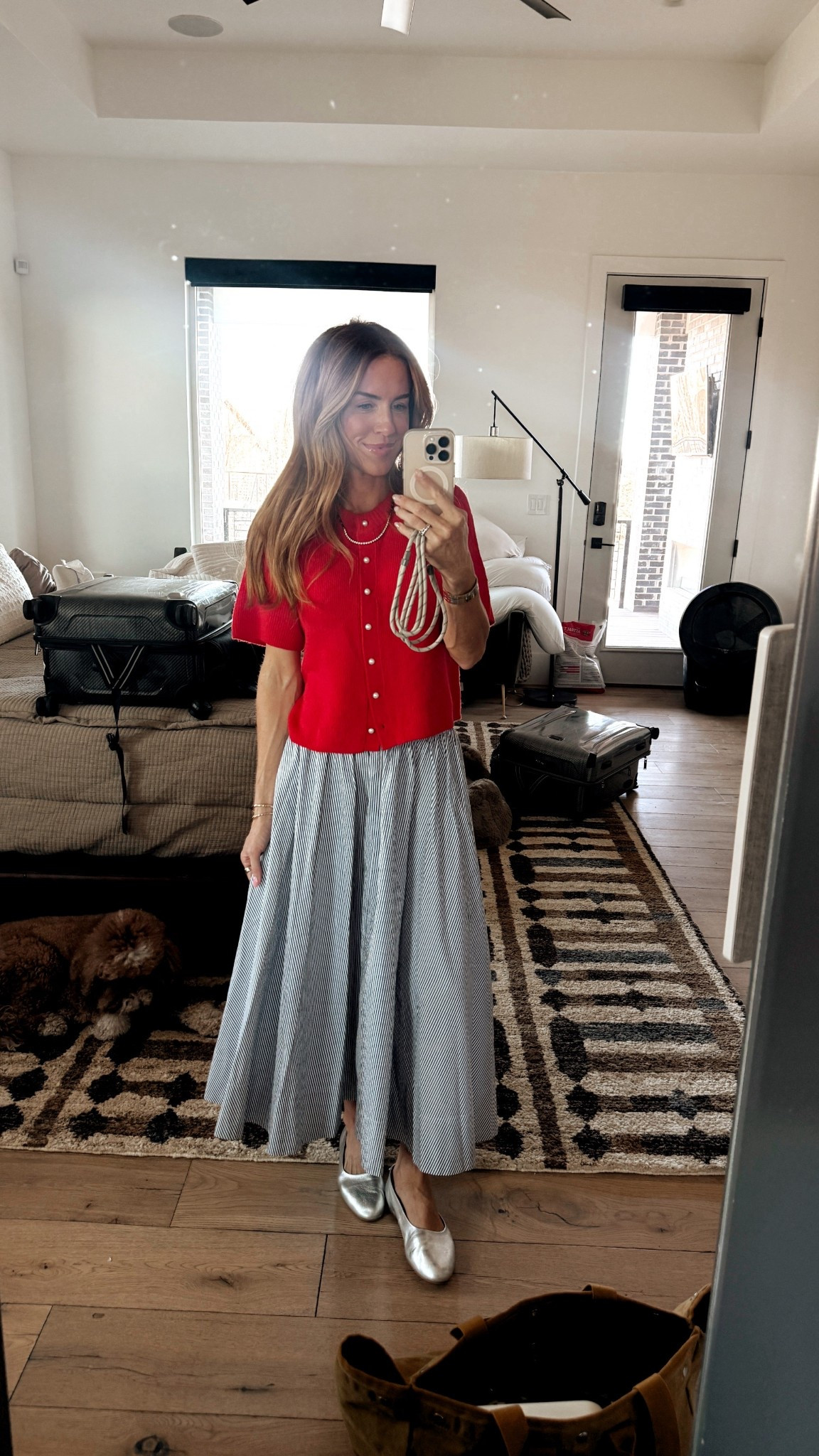 Cardigan is from @abercrombie! Love the color. Can’t remember where the shirt is from, but linking similar options! Shoes are @beek 