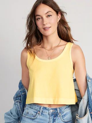 Cropped Vintage Garment-Dyed Tank Top for Women | Old Navy (US)