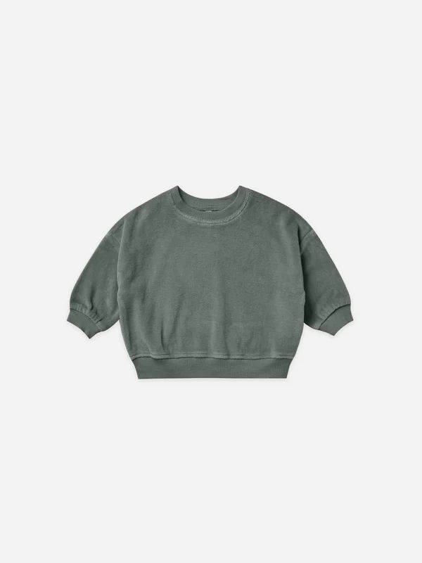 velour relaxed sweatshirt | dusk | Quincy Mae