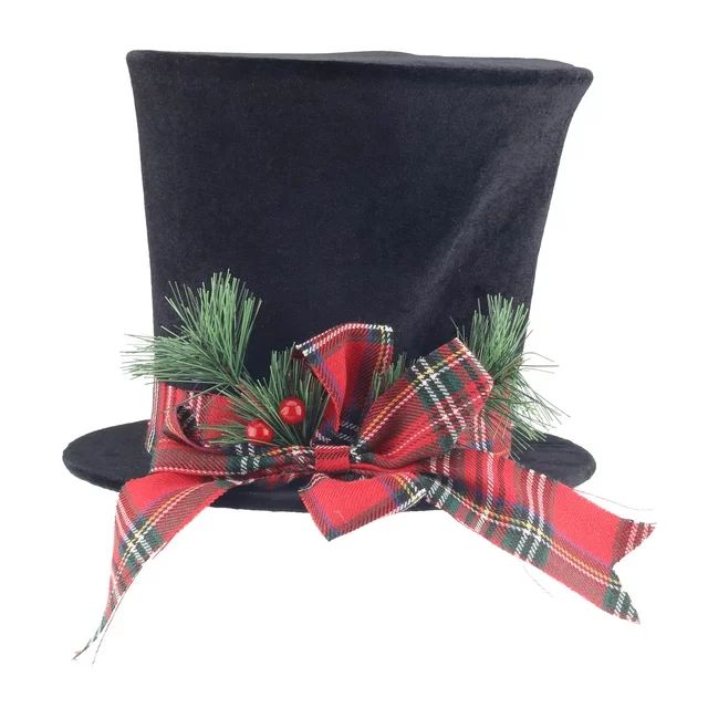 9 in Christmas Holiday Black Top Hat Topper, 0.76 lb, Holiday Time | Walmart (US)