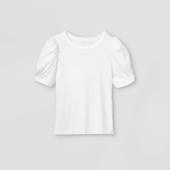 Women's Puff Short Sleeve Round Neck T-Shirt - A New Day™ | Target