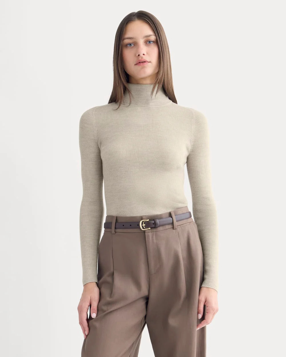 The Turtleneck in Ultrasoft Merino | Heather Oatmeal | Everlane