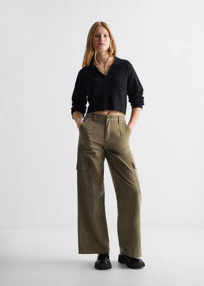 Cotton cargo trousers khaki - Teenage girl - L - MANGO TEEN | MANGO (UK)