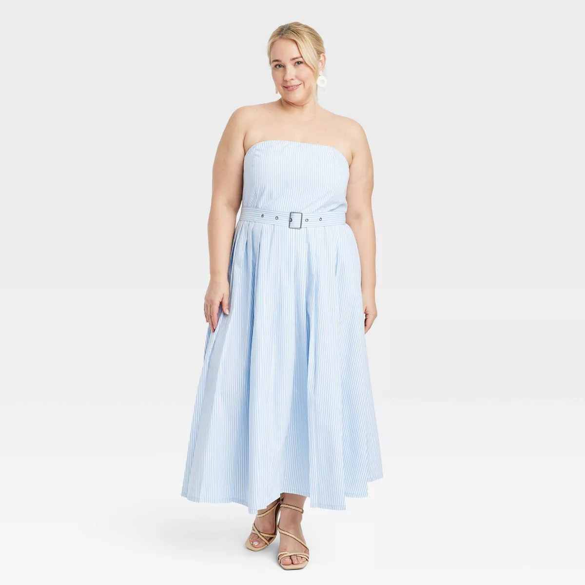 Women's Belted Midi Bandeau Dress - A New Day™ | Target