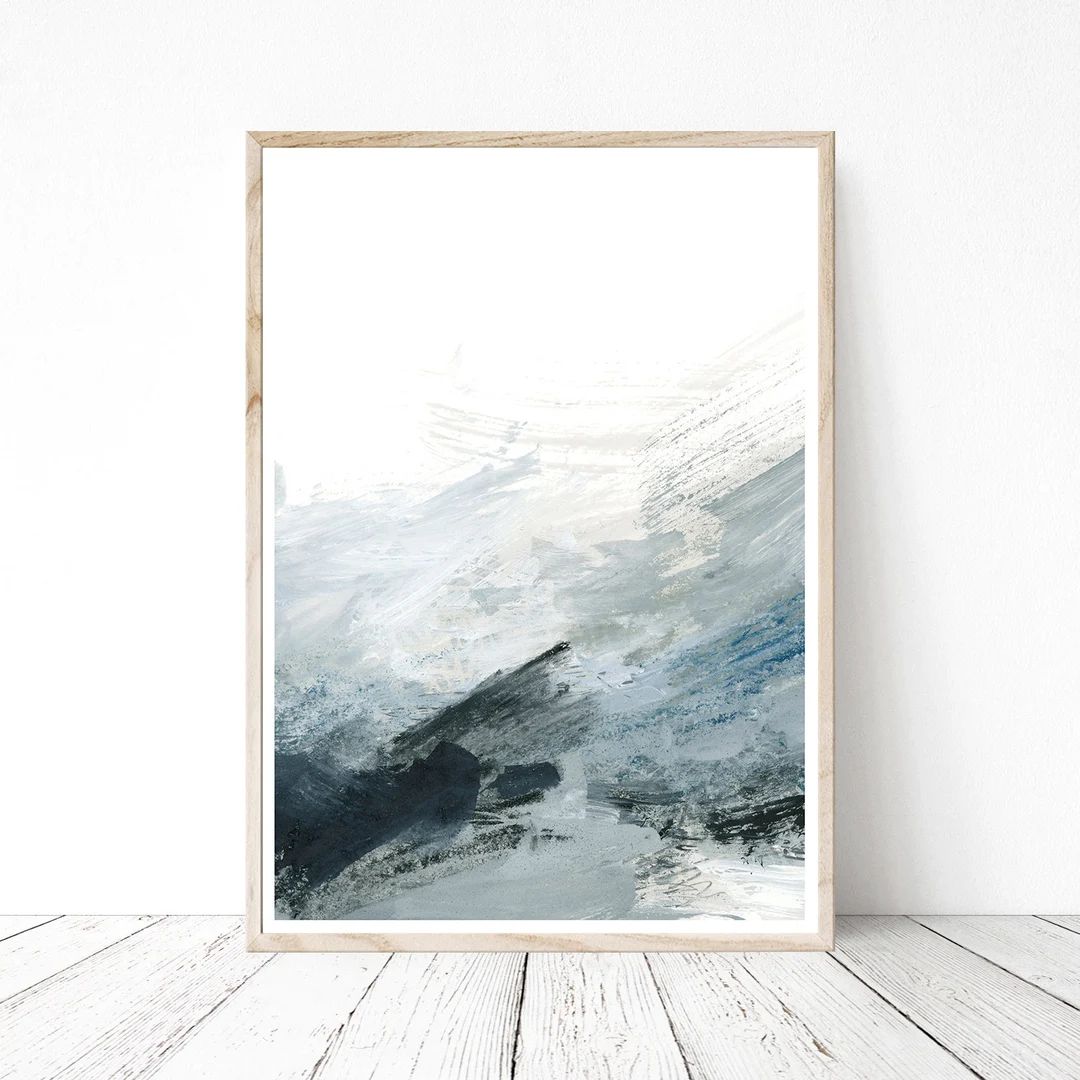 Blue and Grey Print Instant Art INSTANT DOWNLOAD Printable Wall Decor, Modern Minimalist, Ombre P... | Etsy (US)