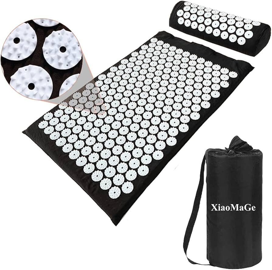 Acupressure Mat and Pillow Set with Bag - Large Size 28.7 X 16.5 inch Acupuncture Mat for Neck & ... | Amazon (US)