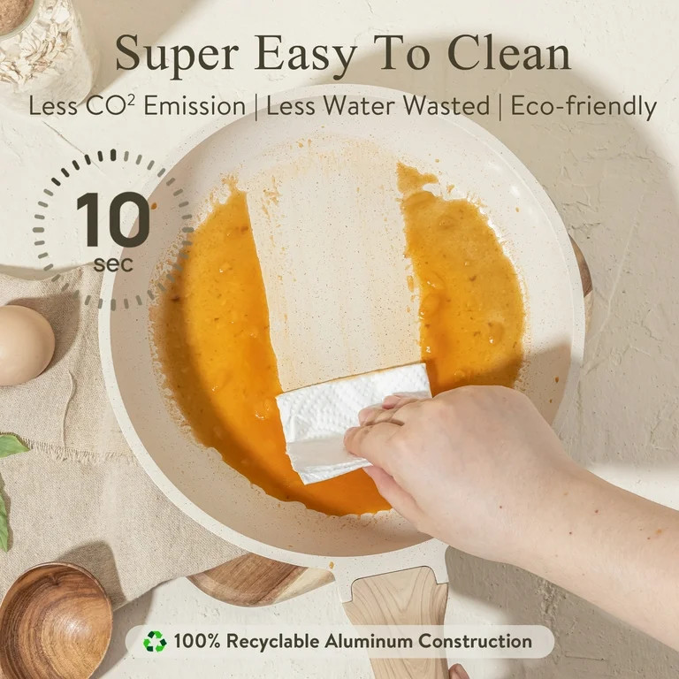 Carote Nonstick Pots and Pans Set,10 Pcs Induction Kitchen Cookware Sets (White Granite) | Walmart (US)