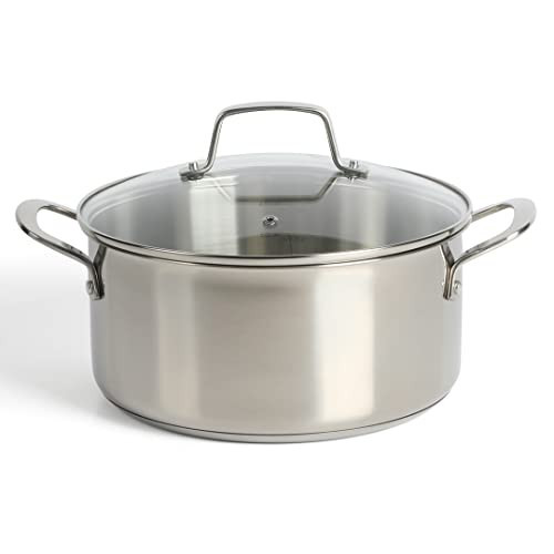 Martha Stewart Castelle 5-Quart 18/8 Stainless Steel Induction Safe Dutch Oven Casserole Pot With lid | Amazon (US)